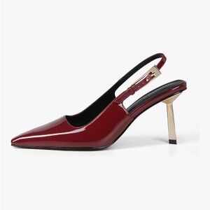 Elegant Burgundy Slingback Heels